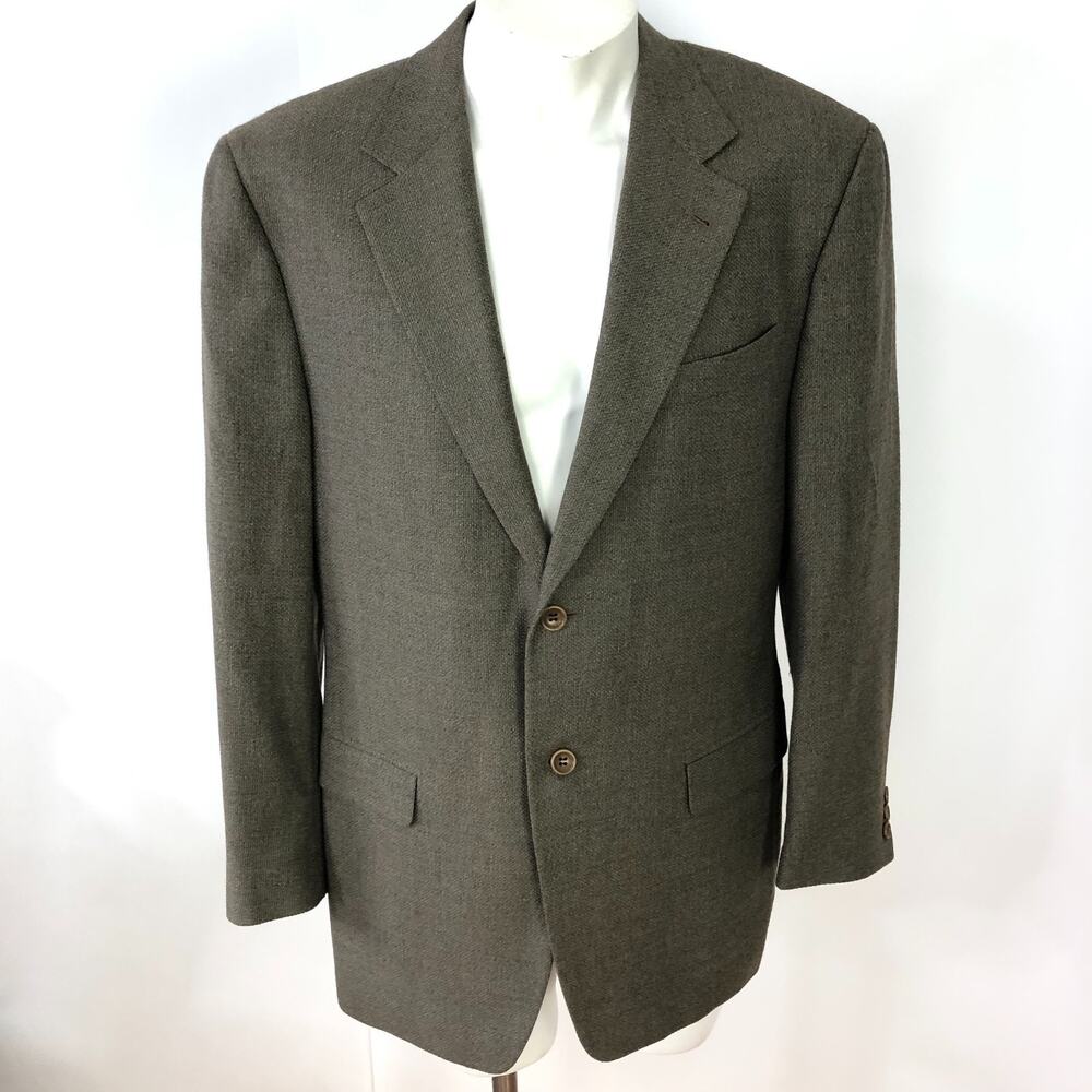 Canali US 40 EUR 52 100% Wool Button Blazer Sport Coat Jacket Brown MINT